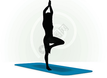瑜伽在白色背景上显得孤立锻炼控制头脑运动练习黑色健身房体力体育锻炼消耗图片