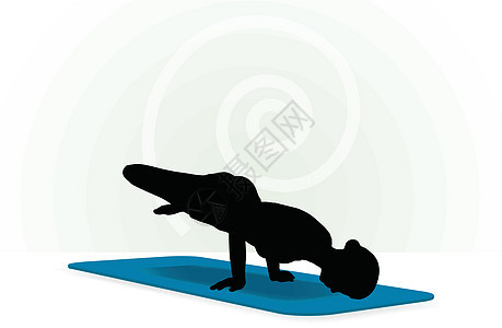 瑜伽在白色背景上显得孤立体育锻炼锻炼运动练习身体训练控制插图健身房体力图片