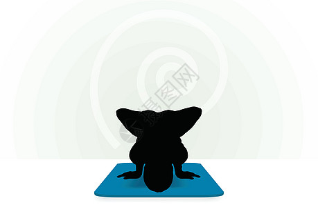 瑜伽在白色背景上显得孤立福利班级数字插图消耗黑色女士健身房头脑锻炼图片