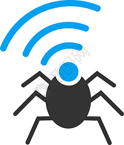 来自的无线电间谍错误图标灰色隐私信号昆虫上网高科技匿名间谍天线工具图片