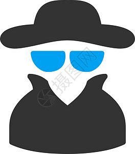 商业双彩集的 Spy 图标勘探犯罪服务字形私人检查员间谍手表调查外套图片