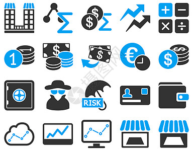 会计服务和贸易业务图标集办公室字形监视器网络报告商业销售数据现金计算器图片