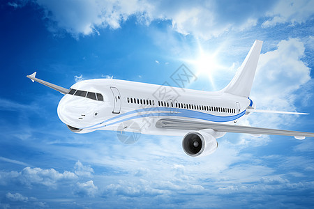 飞机方法航空白色民间乘客涡轮航班喷气喷射旅游图片