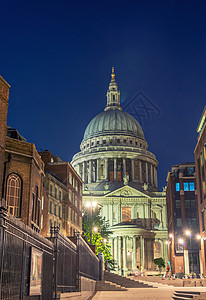 伦敦晚上圣保罗大教堂教会城市大教堂地标街道旅游旅行建筑学首都建筑图片