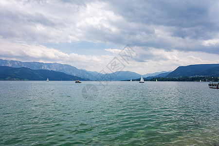 Atersee 亚特西生态蓝色旅游环境绿色山腰土地假期天空乡村图片