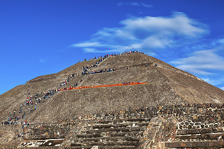 登山的太阳寺庙 墨西哥墨西哥城大街地标考古学建筑学全景石头文化风景金字塔街道图片
