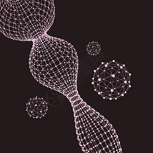 抽象连接点和线条 图形设计遗传学科学格子活力物理生物学教育细胞互联网技术图片