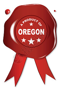 俄勒冈州产品丝带图章印章红色橡皮海豹邮票印模图片