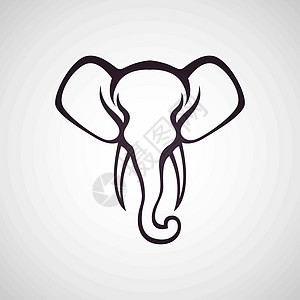 大象标志 vecto插图哺乳动物乐趣黑色荒野艺术白色动物标识图片