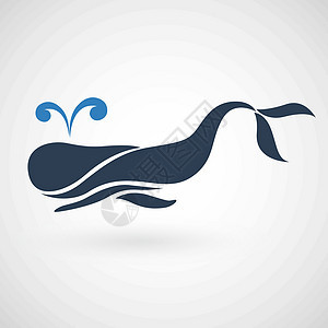 鲸鲸标志矢量野生动物哺乳动物尾巴荒野动物蓝色游泳海洋插图图片