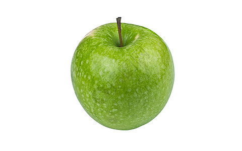 白色背景的绿奶奶史密斯苹果食物收成水滴小吃维生素美食季节水果市场生产图片