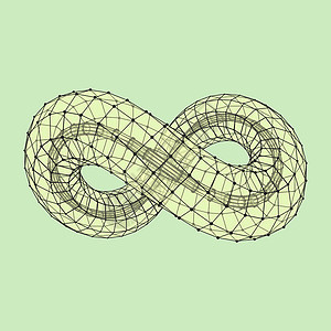 无限符号 可以用作设计元素 徽章 图标原子物理圆形几何学网格样本环形协会格子节点图片