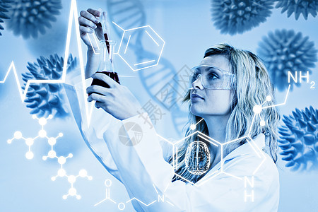 科学图形综合图象科学家药剂师化学烧杯女士技术生物测试化学品调查图片