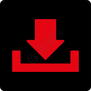 下下载平整强化红色和黑颜色的双向按键收件箱店铺储蓄磁盘贮存箭头字形保管箱背景图片