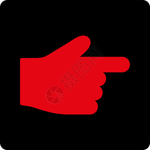 直角平极红色和黑颜色加红和黑色导航作品棕榈字形手指指针手势拇指图片