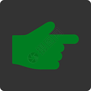 平直指绿色和灰色整形按键作品拇指字形手势棕榈导航手指图标指针光标图片