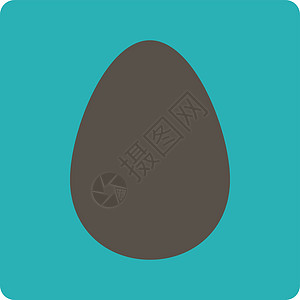 鸡蛋平面灰色和青青色早餐食物形式青色数字细胞图标字形图片