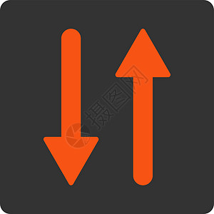 垂直平平橙色和灰色交换圆形按键运动字形指针镜子同步箭头字拖变体方法光标图片