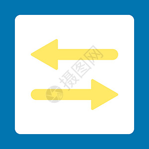 水平平平黄色和白颜色四面形按键 X蓝色方法箭头交换图标变体字形水平地同步镜子图片