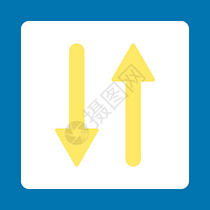 垂直平平黄色和白颜色四面形按键交换导航指针蓝色图标字形光标字拖运动变体镜子图片