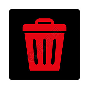 垃圾桶可平平密集的红色和黑色黑色彩整形按键倾倒生态垃圾图标篮子回收回收站环境垃圾箱图片