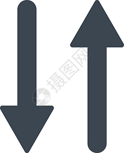 垂直平平滑的蓝色颜色图标 V指针交换运动光标箭头字拖导航方法倒置变体图片