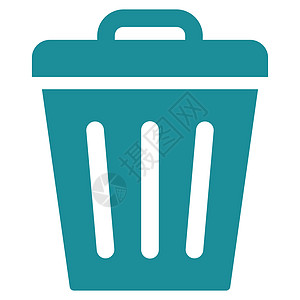 回收站图标垃圾回收器可平放软蓝色图标环境垃圾箱回收站回收字形垃圾垃圾桶倾倒篮子生态背景