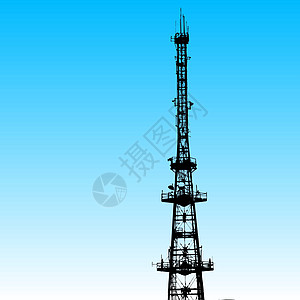 TV和移动电话信号的通信塔 矢量疾病收音机卫星电波细胞电视播送网络技术力量阴影图片