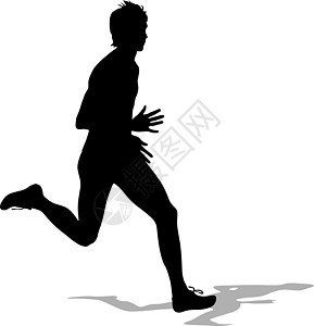 短跑运动员的剪影赛跑者 矢量图游戏跑步男性身体竞技插图运动赛跑者训练冠军图片