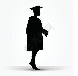 穿着睡衣的女女孩轮光学习草图女士求职毕业典礼大学学院仪式圆柱服装图片