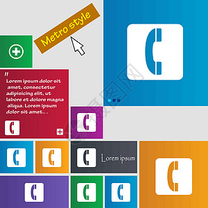 图标图标符号 buttons 使用光标指针的现代界面网站按钮 矢量电话簿技术数字正方形复古拨号办公室顾问服务听筒图片