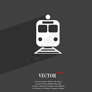 列中图标符号 Flat 现代网络设计 有长阴影和文字空间 矢量团体货物时间旅游旅行速度旅客机车喷射火车图片