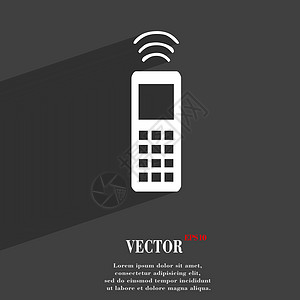 远程控制图标符号 Flat 现代网络设计 有长阴影和文字空间 矢量图片
