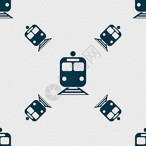 列图标符号 无缝模式带有几何纹理 矢量火车服务货物列车座位速度旅游铁路隧道城市图片