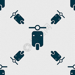 摩托车图标符号 无缝模式 带有几何纹理 矢量男人机器司机自行车马力沥青力量速度运动发动机图片