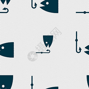渔船图标符号 无缝模式与几何纹理 矢量工具航海漂浮物海洋插图鱼饵游泳渔夫挑战罗盘图片