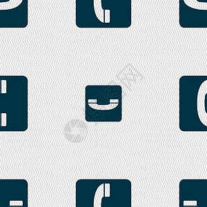 图标符号 无缝模式 带有几何纹理 矢量手机热线办公室互联网无绳电话复古网络拨号技术视频图片