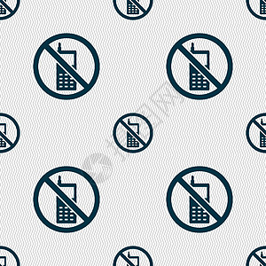禁止使用移动电话图标符号 无缝模式带有几何纹理 矢量注意力横幅安全手机危险细胞警告徽章电话禁令图片