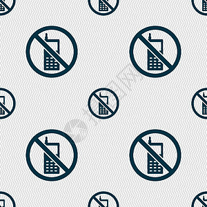 禁止使用移动电话图标符号 无缝模式带有几何纹理 矢量注意力横幅安全手机危险细胞警告徽章电话禁令背景图片