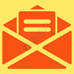 从打开邮件图标黄色垃圾邮件橙子明信片电子邮件数据通讯背景信封邮政图片