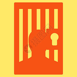 来自的监狱图标警察法律黄色囚犯法庭逮捕框架锁孔房间背景图片