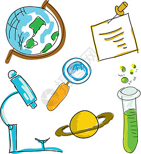 用科学材料绘制图片 矢量插图图片