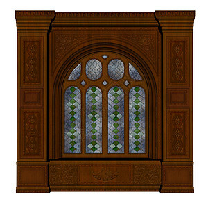 城堡窗口 - 3D 渲染图片