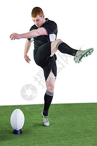 橄榄球运动员踢一脚服装体育运动服男人竞技竞赛运动黑色球衣播放器图片