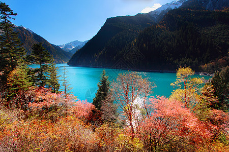 中国四川秋秋水的长湖江风景图片