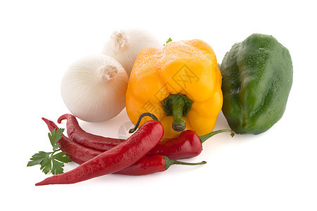 洋葱 辣椒和面食静物营养调味品胡椒白色蔬菜健康饮食添加剂燃烧叶子图片