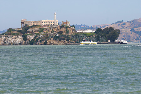 Alcatraz岛历史海岸线海岸蓝色联邦监狱博物馆历史性国家公园图片