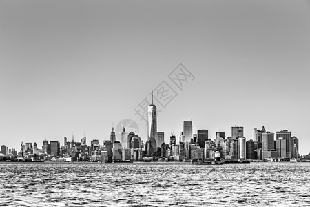 纽约市曼哈顿市中心天际建筑城市办公室码头天空场景辉光景观港口市中心图片