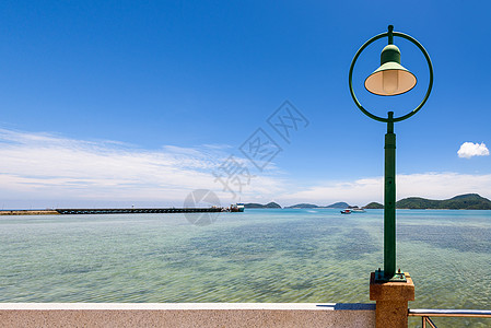 泰国普吉的海景灯海岸景点闲暇灯笼海洋椅子蓝色画幅港口风景图片