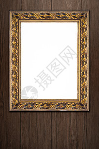 复古框旧图片框镜子木头金子古董金属房间墙纸照片艺术乡村背景